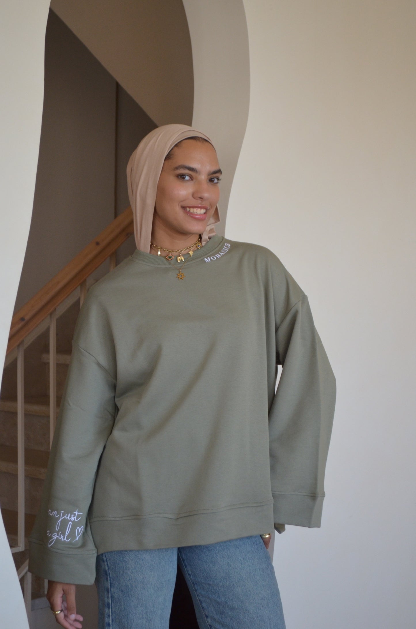 I’m Just a GIRL sweatshirt OLIVE