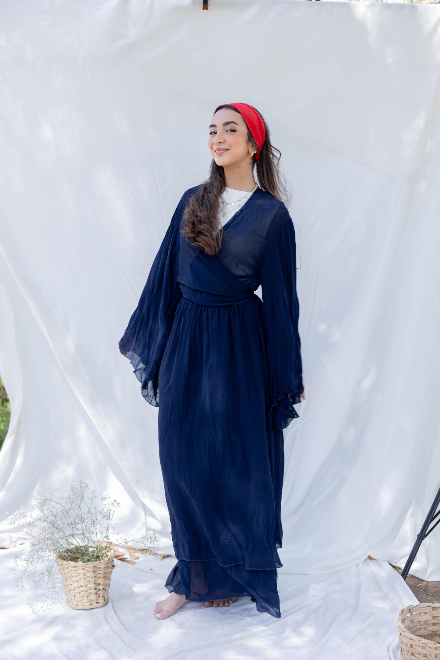 Sahar Crushed Set in NAVY