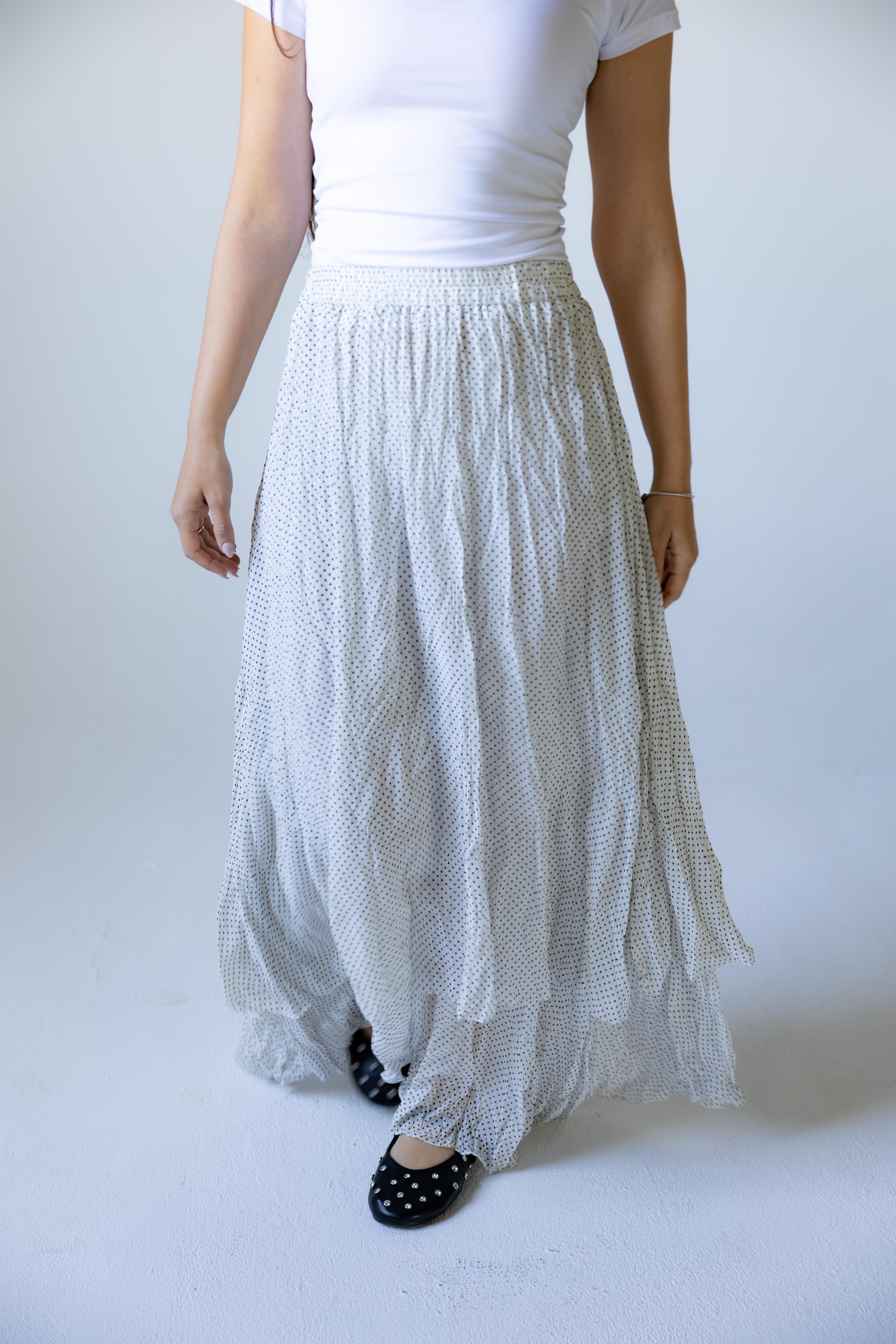 Polka Dots Chiffon Crushed Skirt