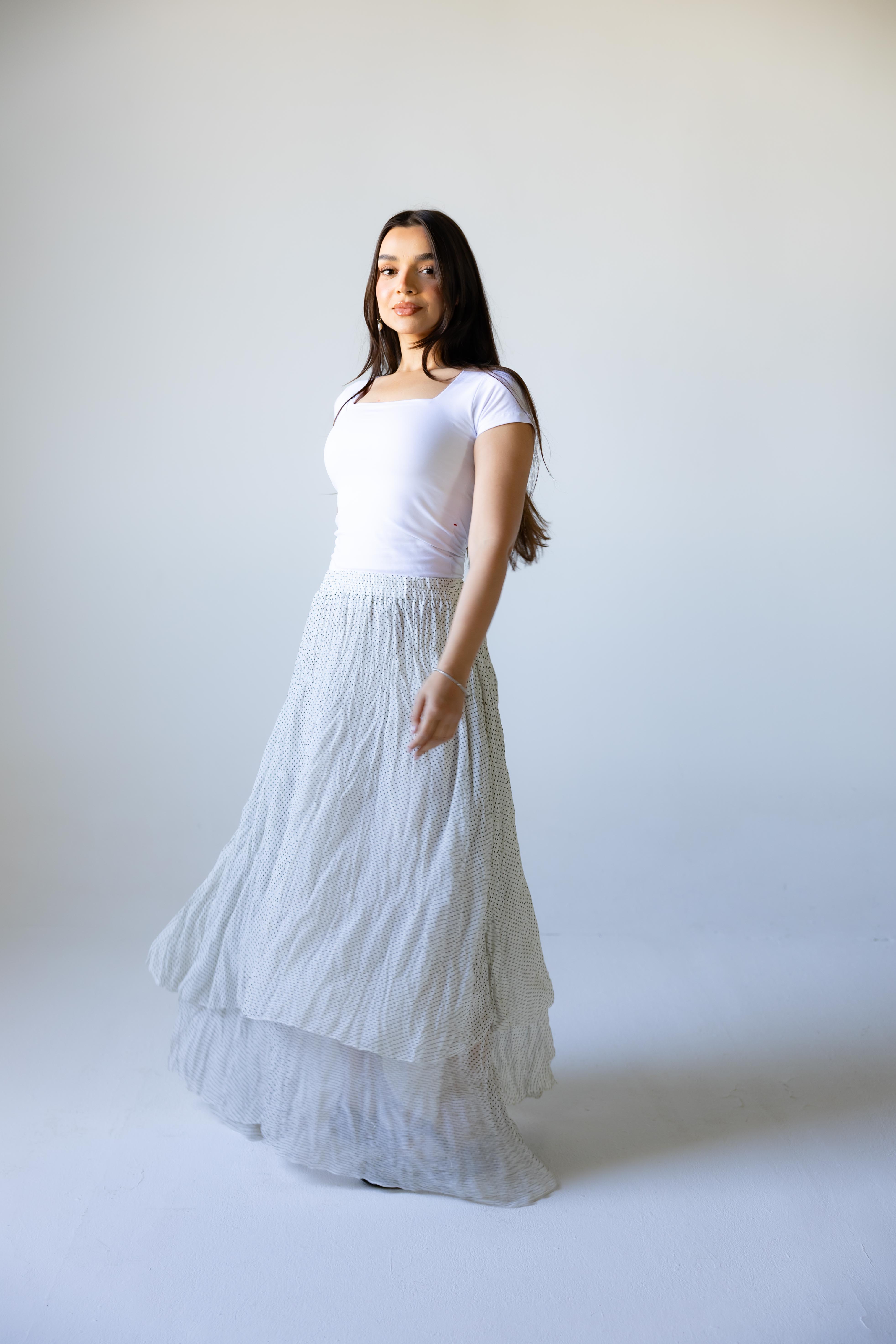 Polka Dots Chiffon Crushed Skirt