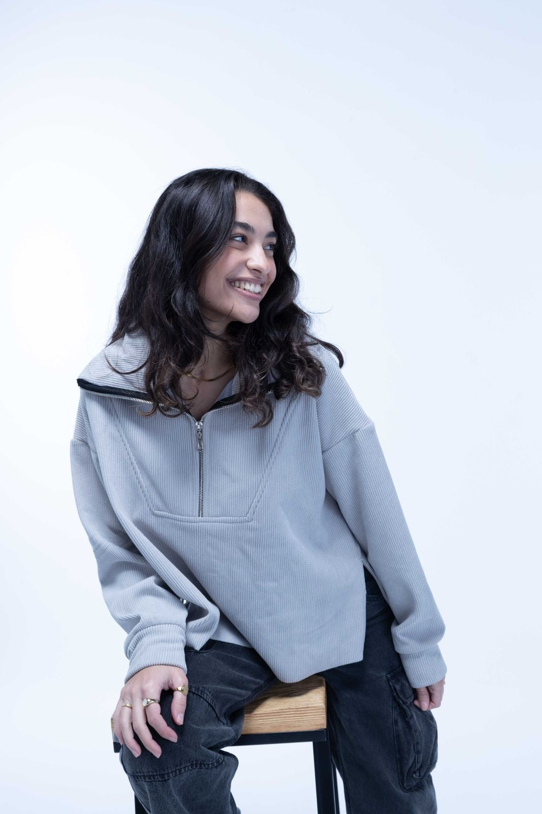 Tokyo Zip Sweater Grey