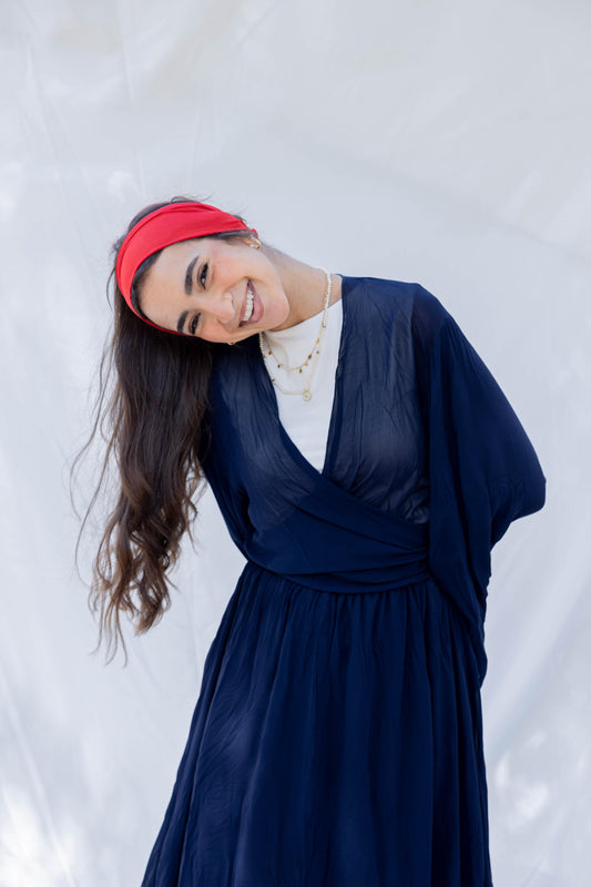Sahar Crushed Set in NAVY