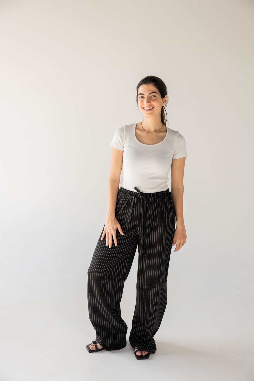 SummerBoho Stripped Pants in BLACK