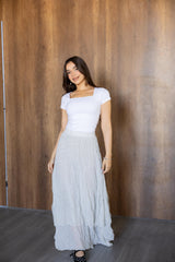 Polka Dots Chiffon Crushed Skirt