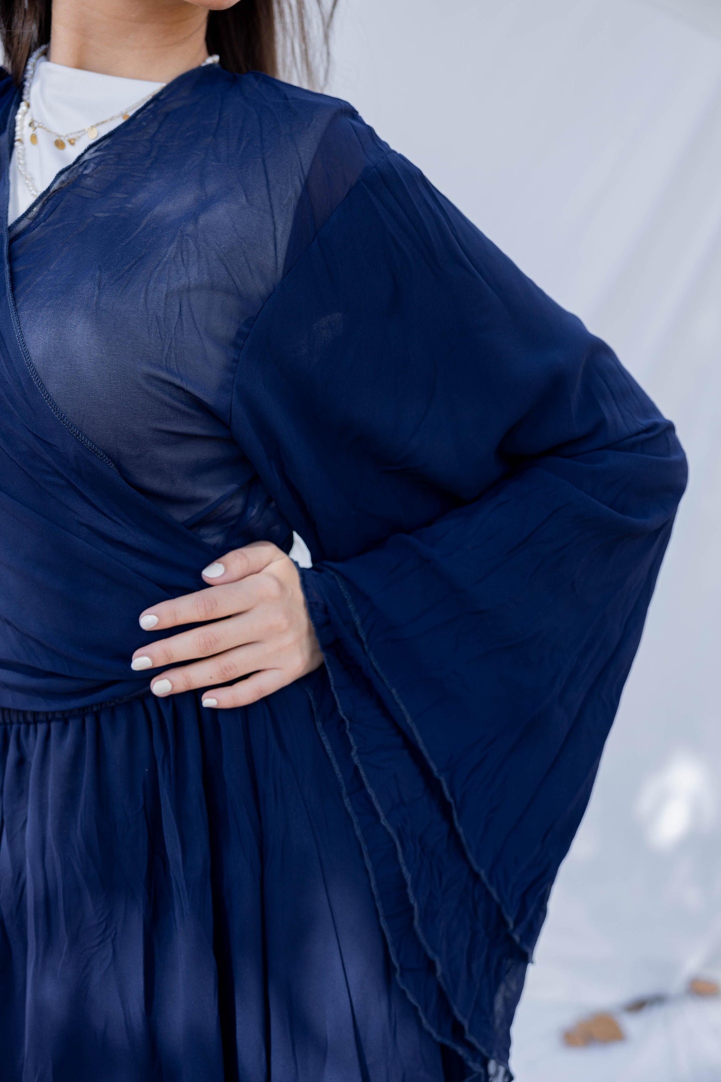 Sahar Crushed Set in NAVY